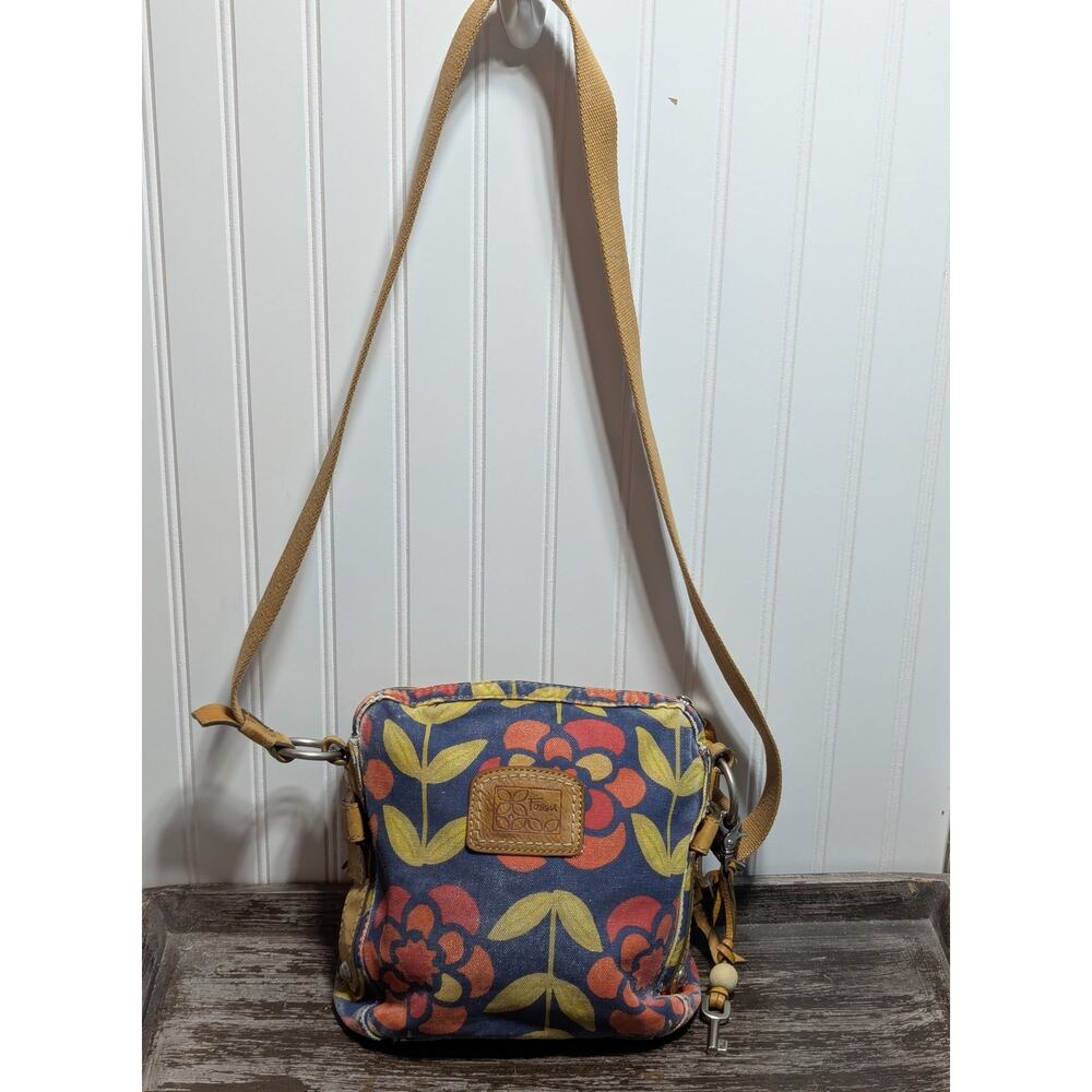 Fossil Vintage Canvas Multi compartment Multicolor Crossbody Bag - Picture 3 of 8